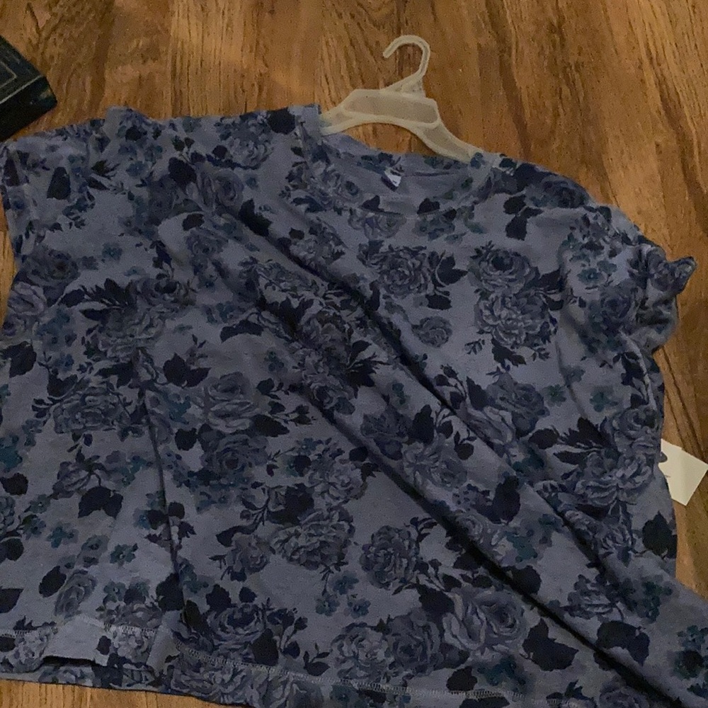 Old Navy Blue Flower Womens Top 3X Plus Size